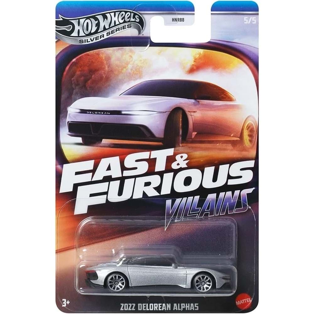 Hot Wheels Silver Series Fast ve Furious Villains Zozz Delorean Alphas JBY38