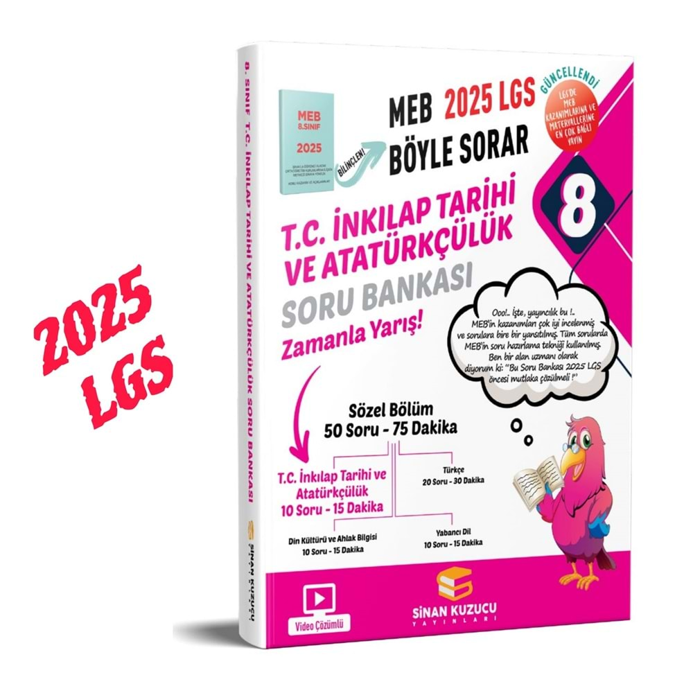 Sinan Kuzucu 2025 LGS 8. Sınıf Soru Bankası Seti (5 Kitap)