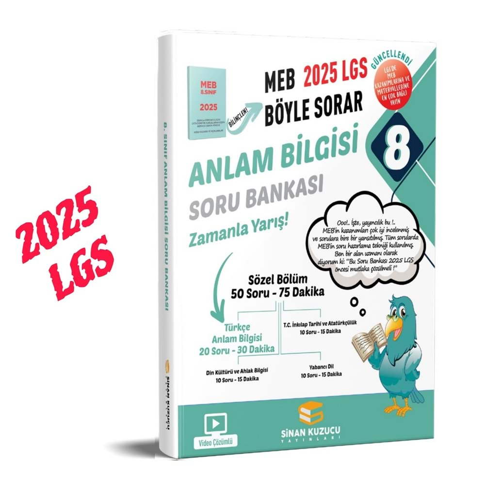 Sinan Kuzucu 2025 LGS 8. Sınıf Soru Bankası Seti (5 Kitap)