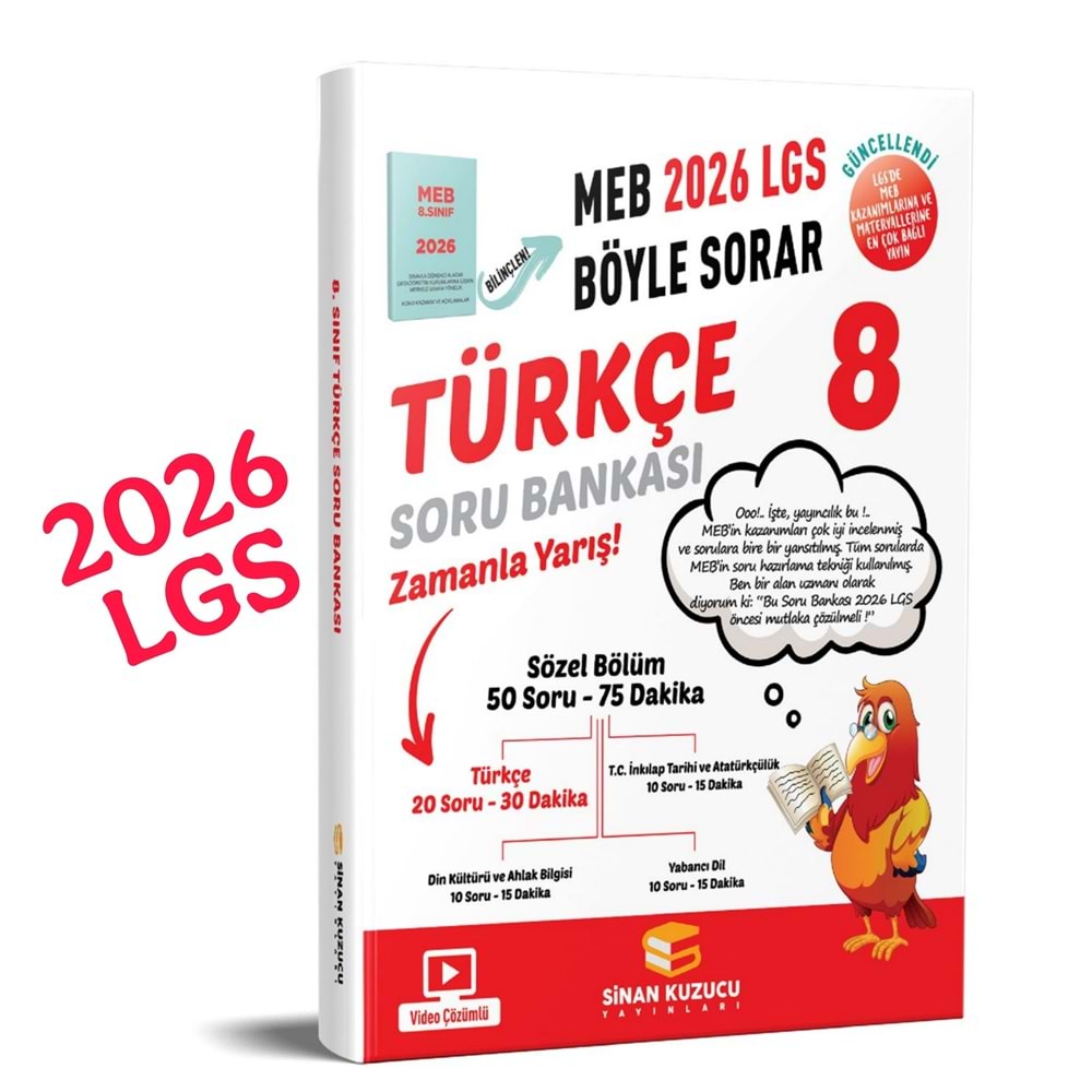 Sinan Kuzucu 2026 LGS 8. Sınıf Soru Bankası Seti (6 Kitap)