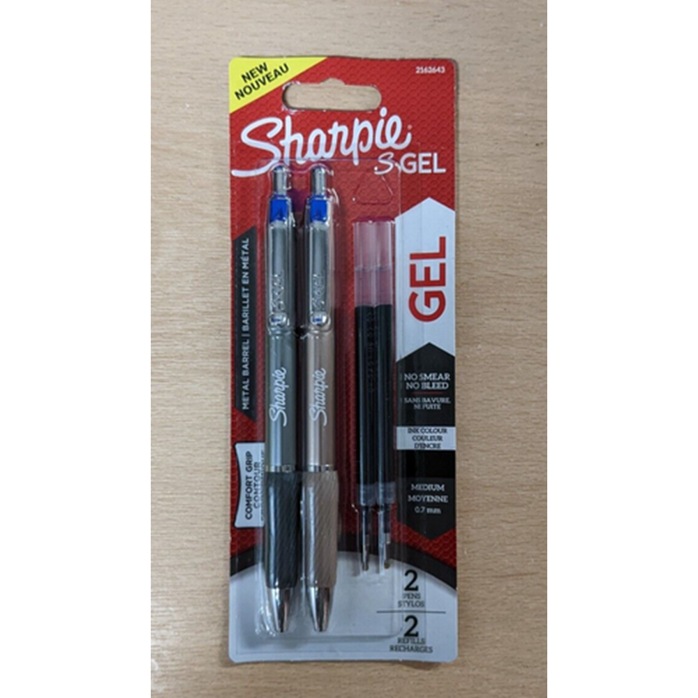 Sharpie S-Gel | Metal Gel Pens | Medium Point (0.7mm) | Steel Grey & Rose Gold | Black Ink | 2 Pens & 2 Gel Pen Refills