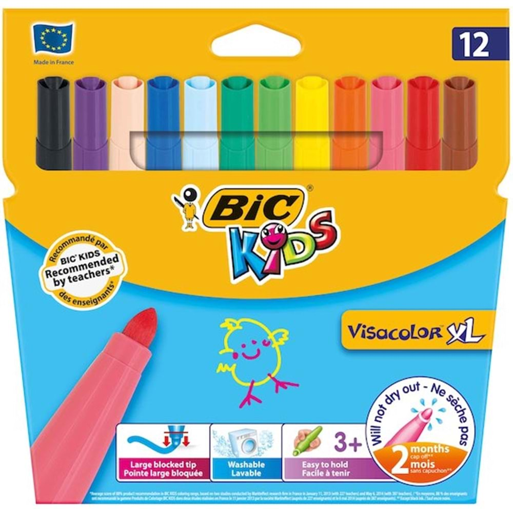 Bic Visacolor Ecolutions 12 li Jumbo Keçeli Kalem