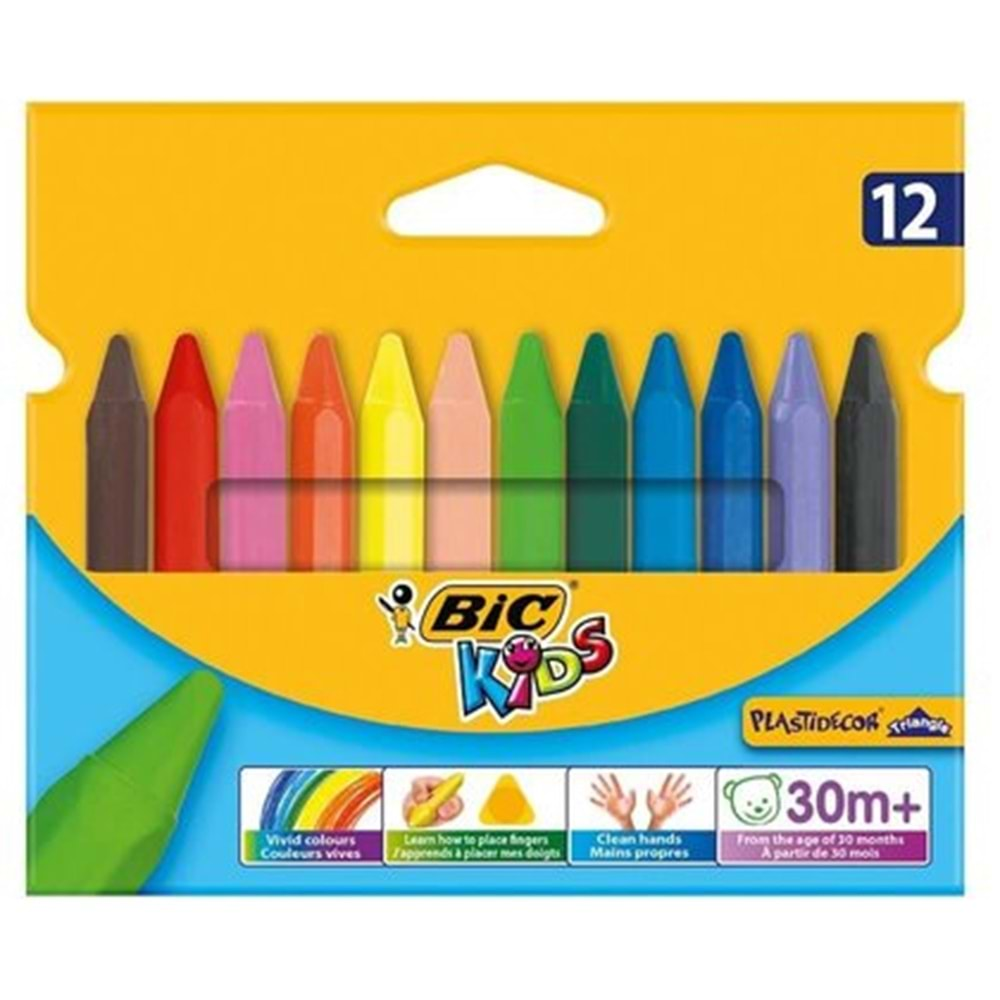 Bic 12 Renk Mum Boya El Kirletmeyen