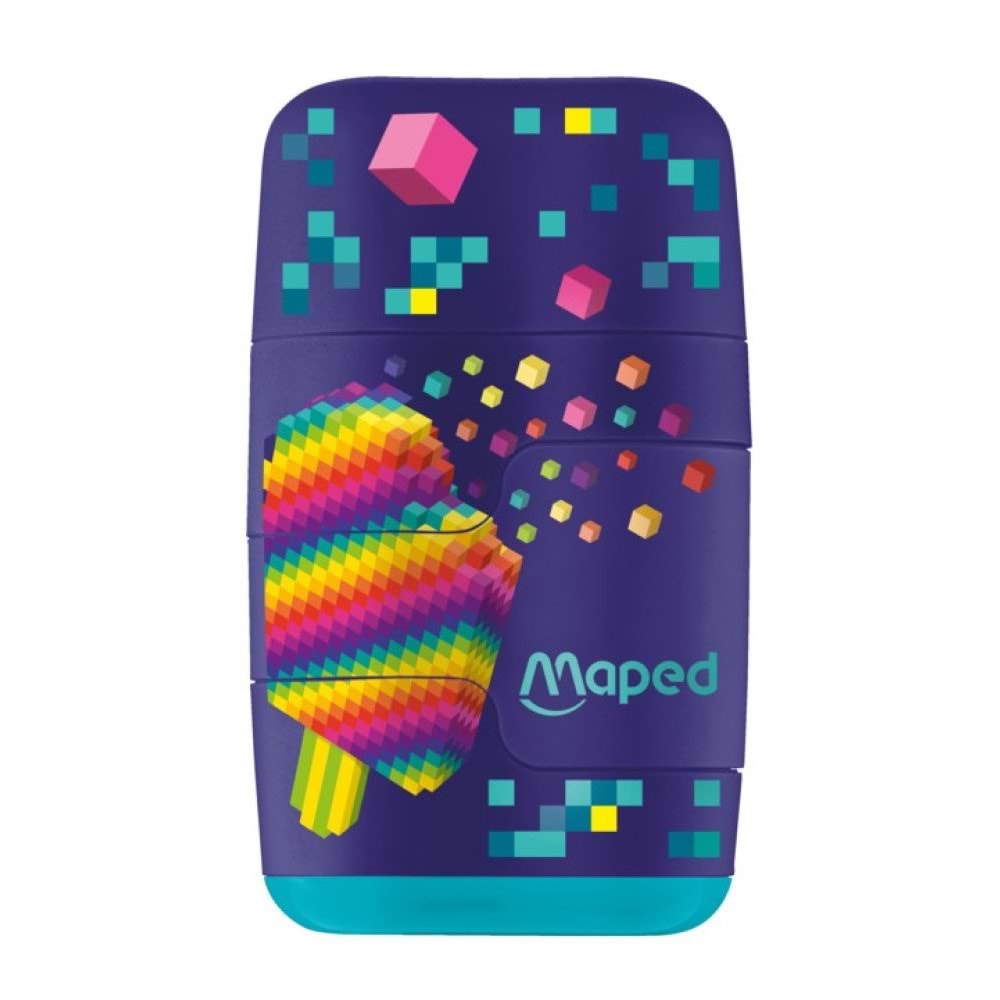 Maped Connect Pıxel Party Çift Delikli Silgili Kalemtraş