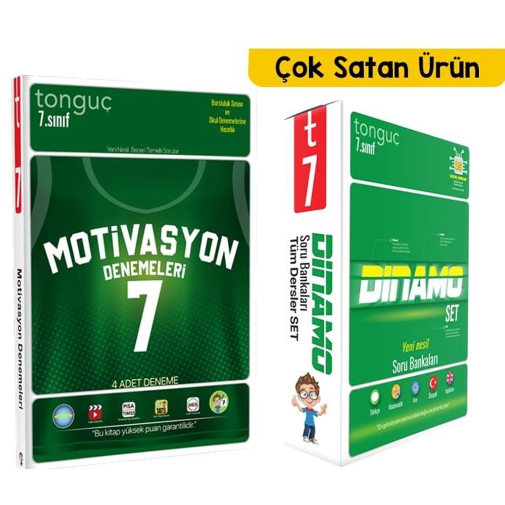 Tonguç 7. Sınıf Dinoma Set ve 7. Sınıf Motvasyon 4 lü Deneme