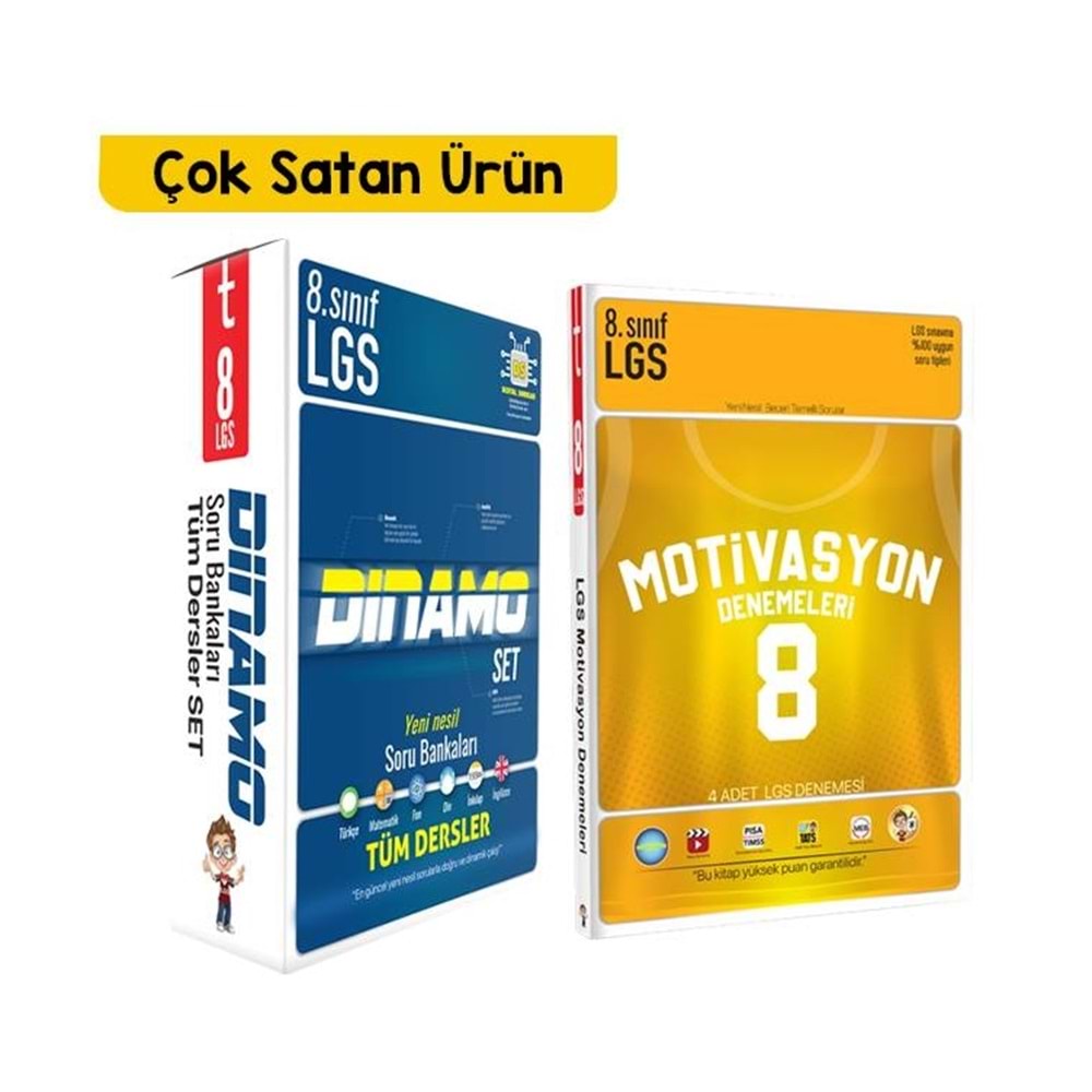 Tonguç 8. Sınıf Dinoma Set ve 8. Sınıf Motvasyon 4 lü Deneme