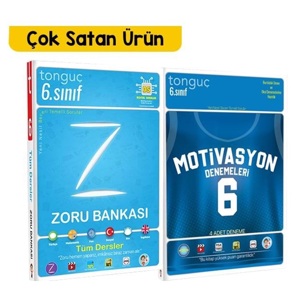 Tonguç 6. Sınıf Zoru Bankası ve 6. Sınıf Motvasyon 4 lü Deneme
