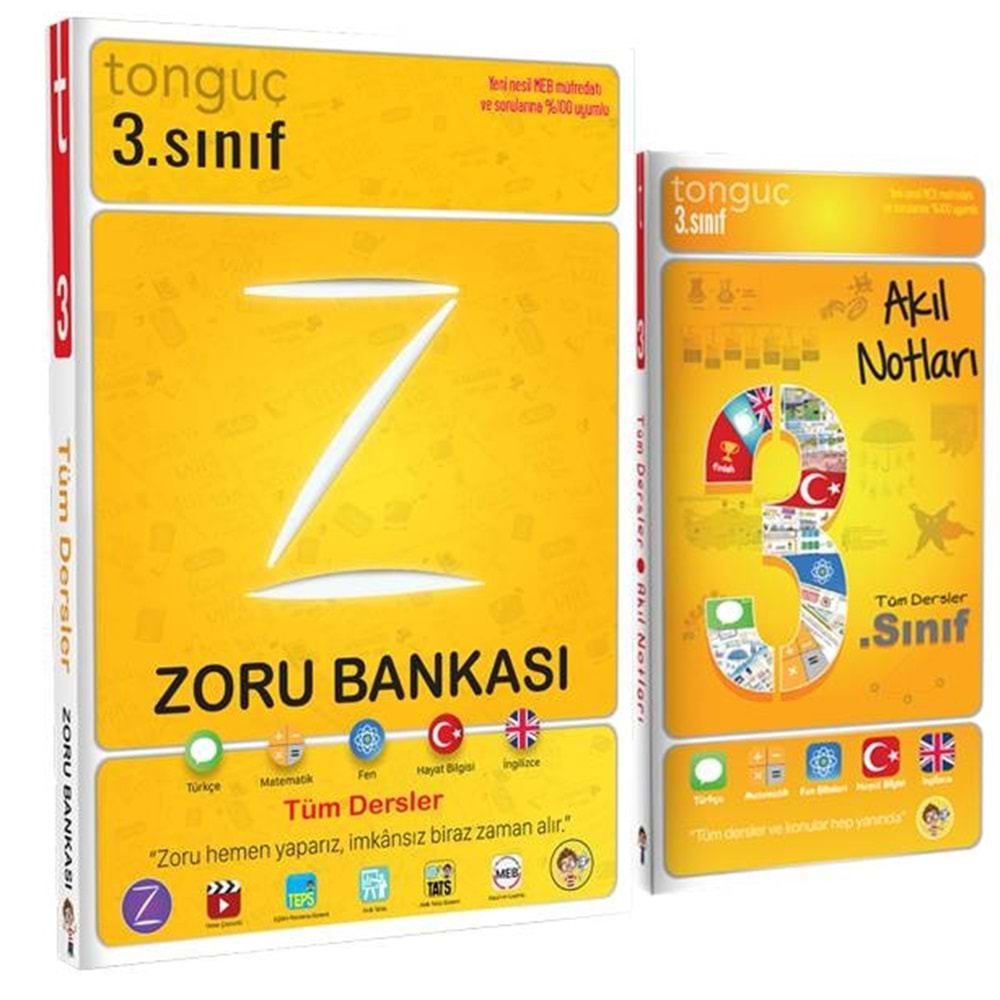Tonguç 3. Sınıf Tüm Dersler Zoru Bankası ve Akıl Notları
