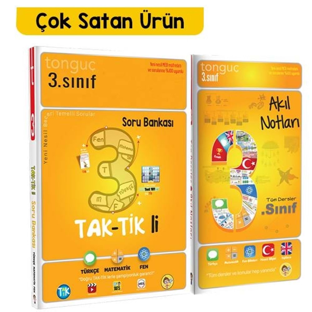 Tonguç Taktikli 3. Sınıf Tüm Dersler Soru Bankası ve Akıl Notları