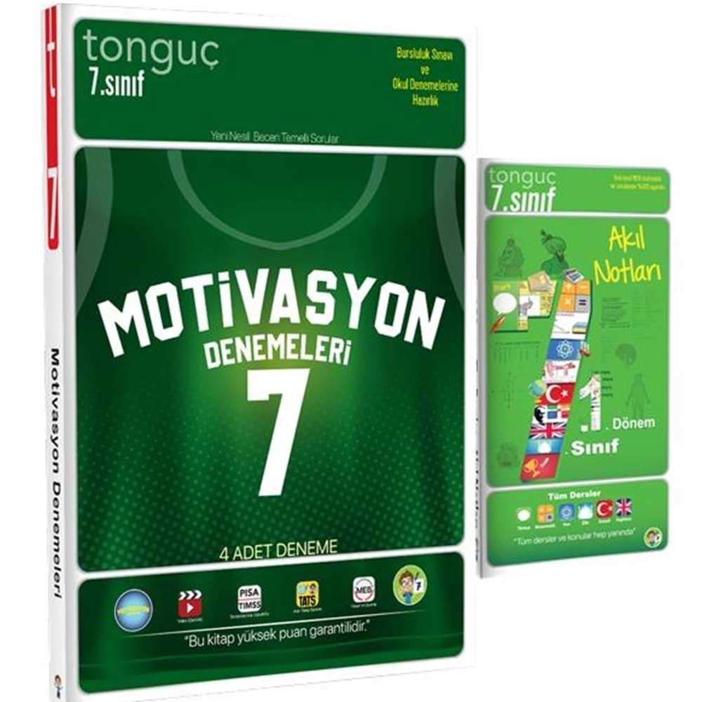 Tonguç 7. Sınıf Motivasyon 4 lü Denemeleri ve Akıl Notları