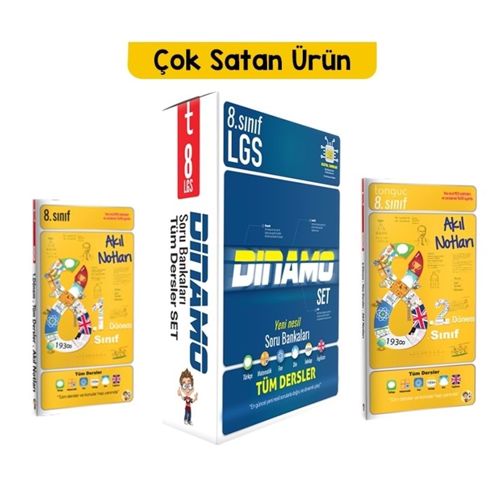 Tonguç 8. Sınıf Dinamo Seti ile 1. ve 2. Dönem Akıl Notları