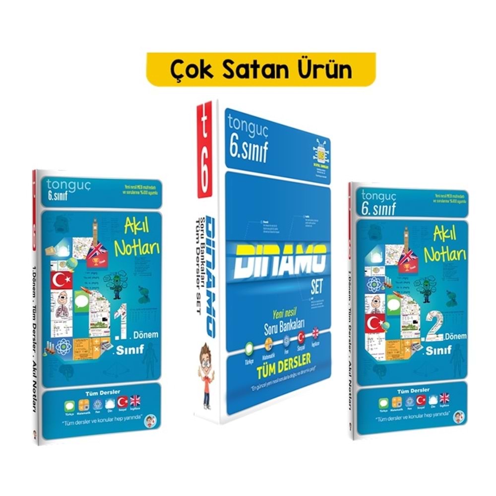 Tonguç 6. Sınıf Dinamo Seti ile 1. ve 2. Dönem Akıl Notları