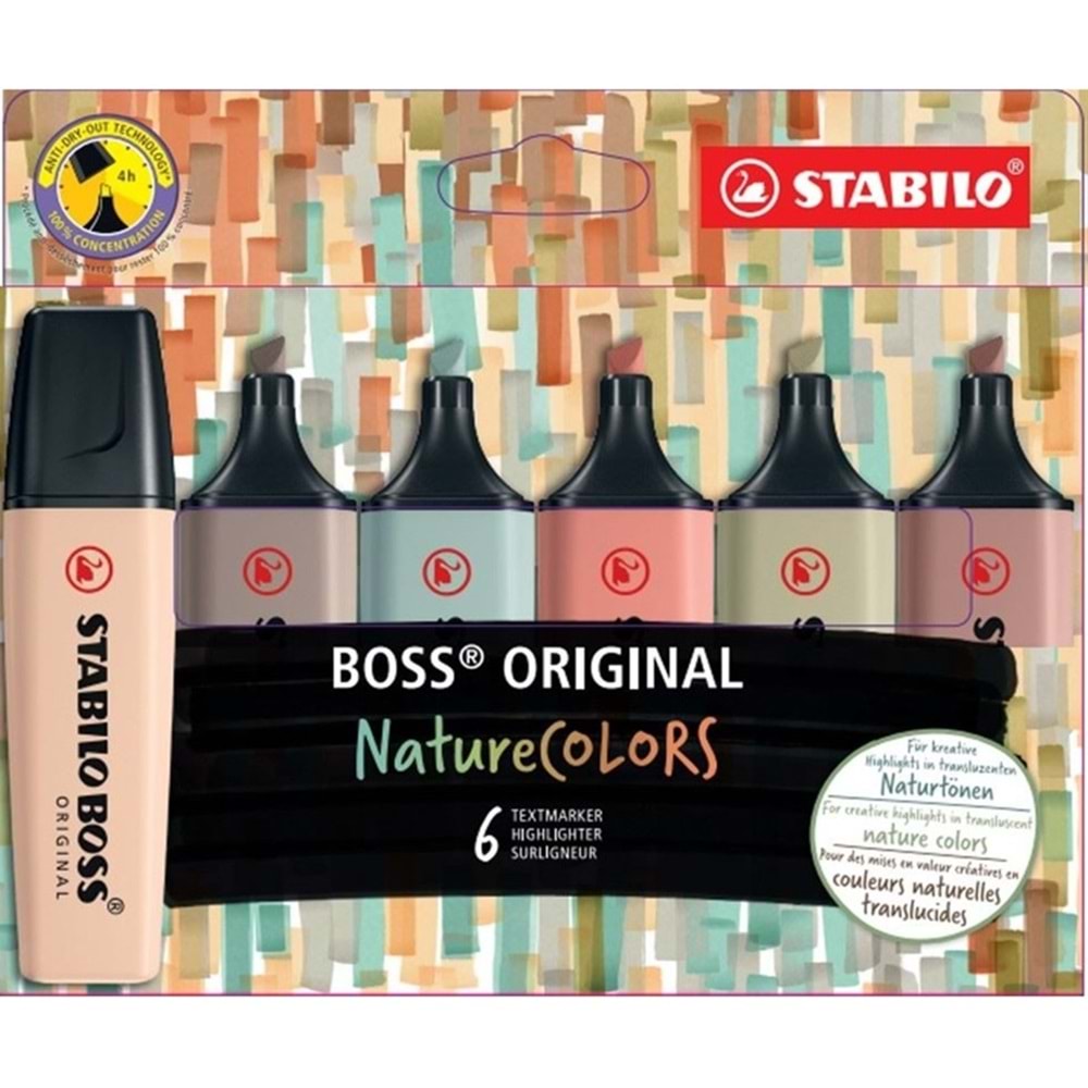 Boss Nature Colors 6'lı Fosforlu Kalem Set / 51001583