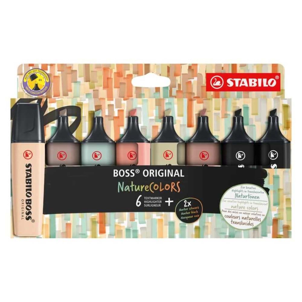 Stabilo Boss Nature Colors İşaretleme Kalemi 8'li Set 70/8-2-1