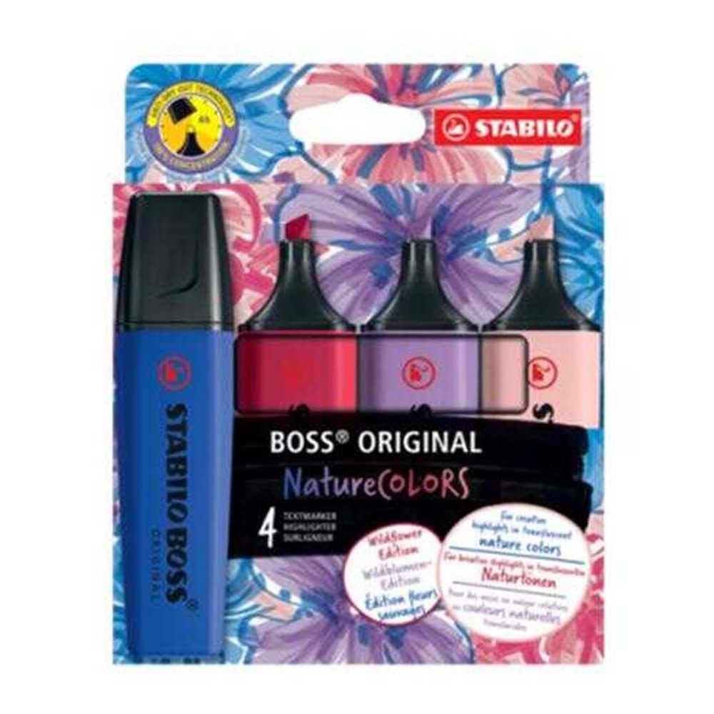 Stabilo Boss wild flower 4 lü Fosforlu Kalem