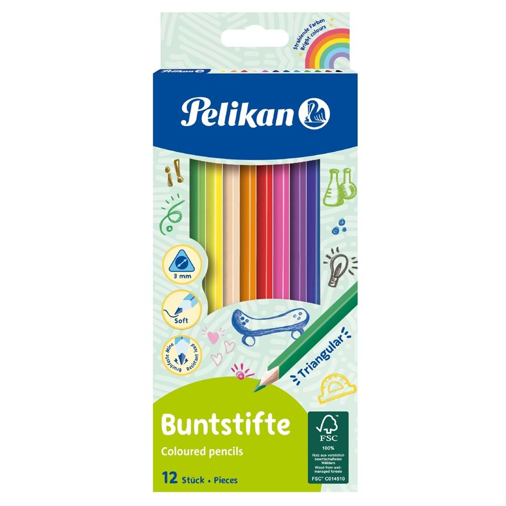 Pelikan Buntstifte 12 li Triangular Kuruboya