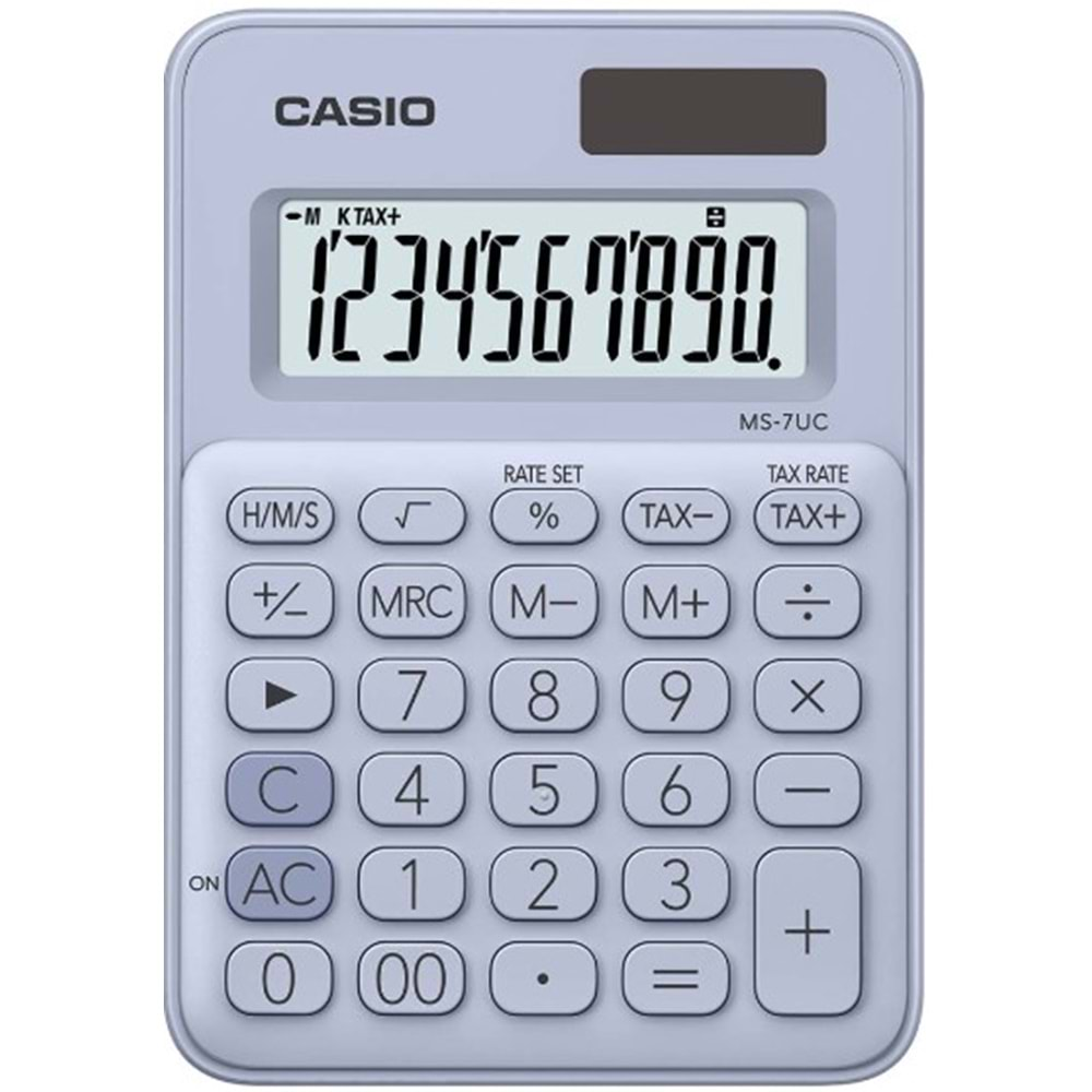 Casio MS-7UC-LB Masa Üstü Colorful Hesap Makinesi 10 Hane