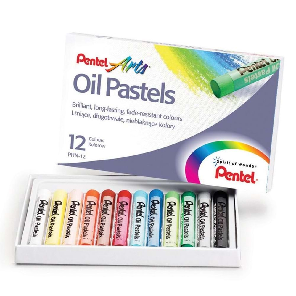 Pentel - Arts Yağlı Pastel Boya 12 Renk