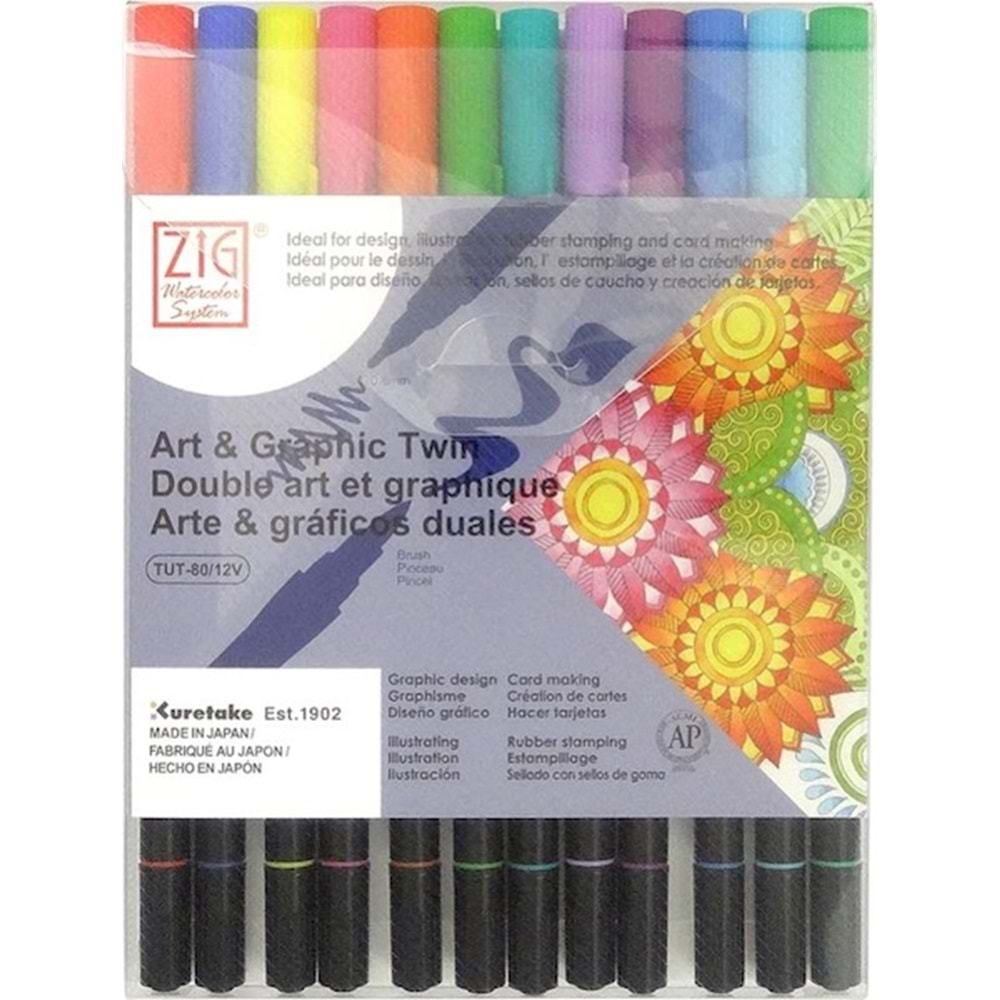 Zig Art & Graphic Twin 12'li Bright Marker Kalemi TUT-80/12VBR