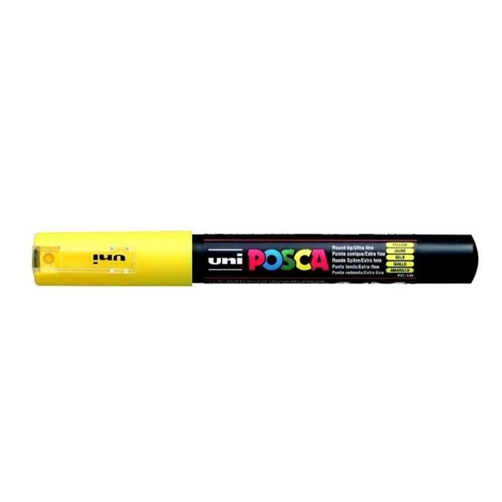 Uni Posca 0.7 Su Bazlı Poster Markörü Yellow Pc-1m