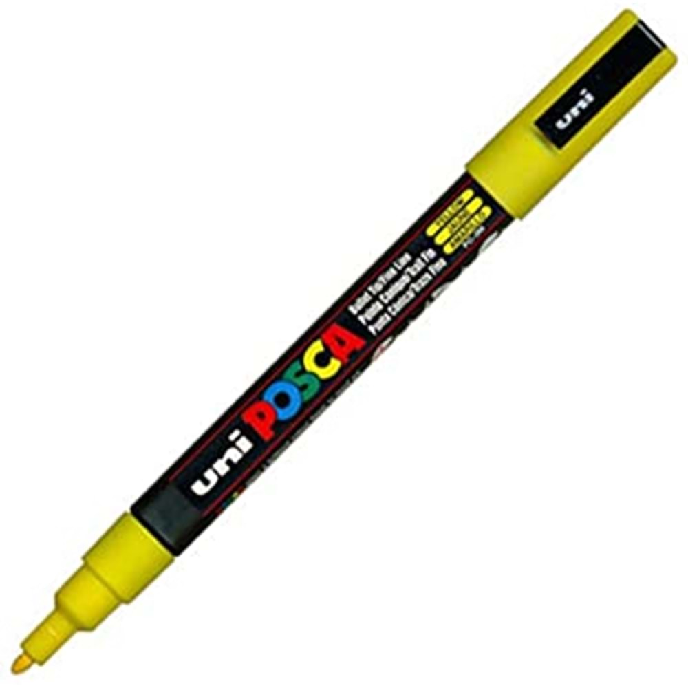 Uni Posca Su Bazlı Poster Markörü 0.9-1.3 Mm Sarı PC-3M