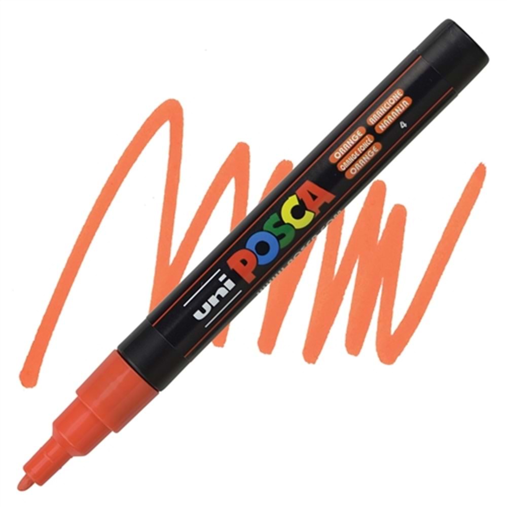 Uni Posca Su Bazlı Poster Markörü 0.9-1.3 Mm Turuncu PC-3M