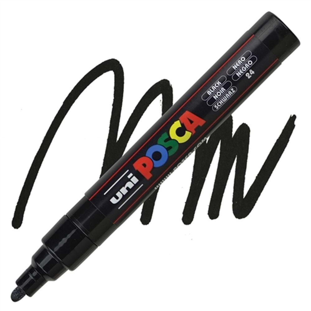 Uni Posca Su Bazlı Poster Markörü 1.8-2.5 Mm Siyah PC-5M