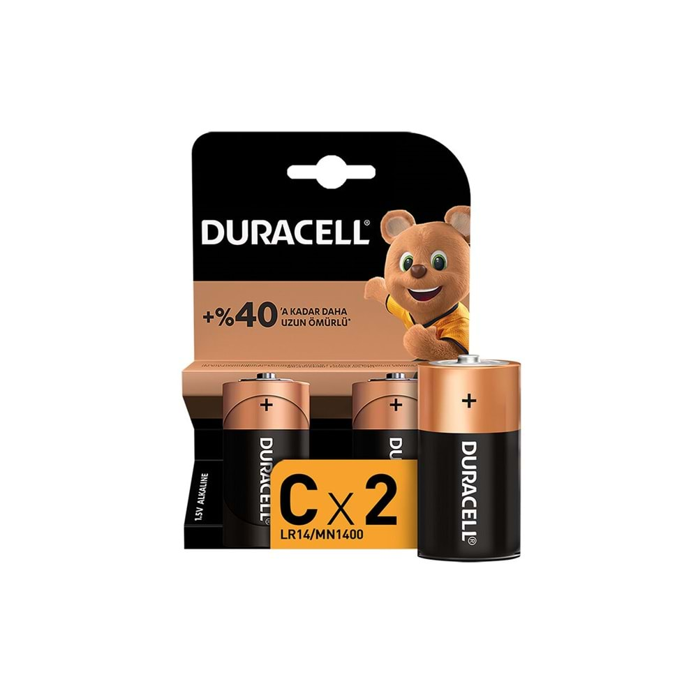 Duracell Orta Boy Pil 2li Kartela 1.5 volt