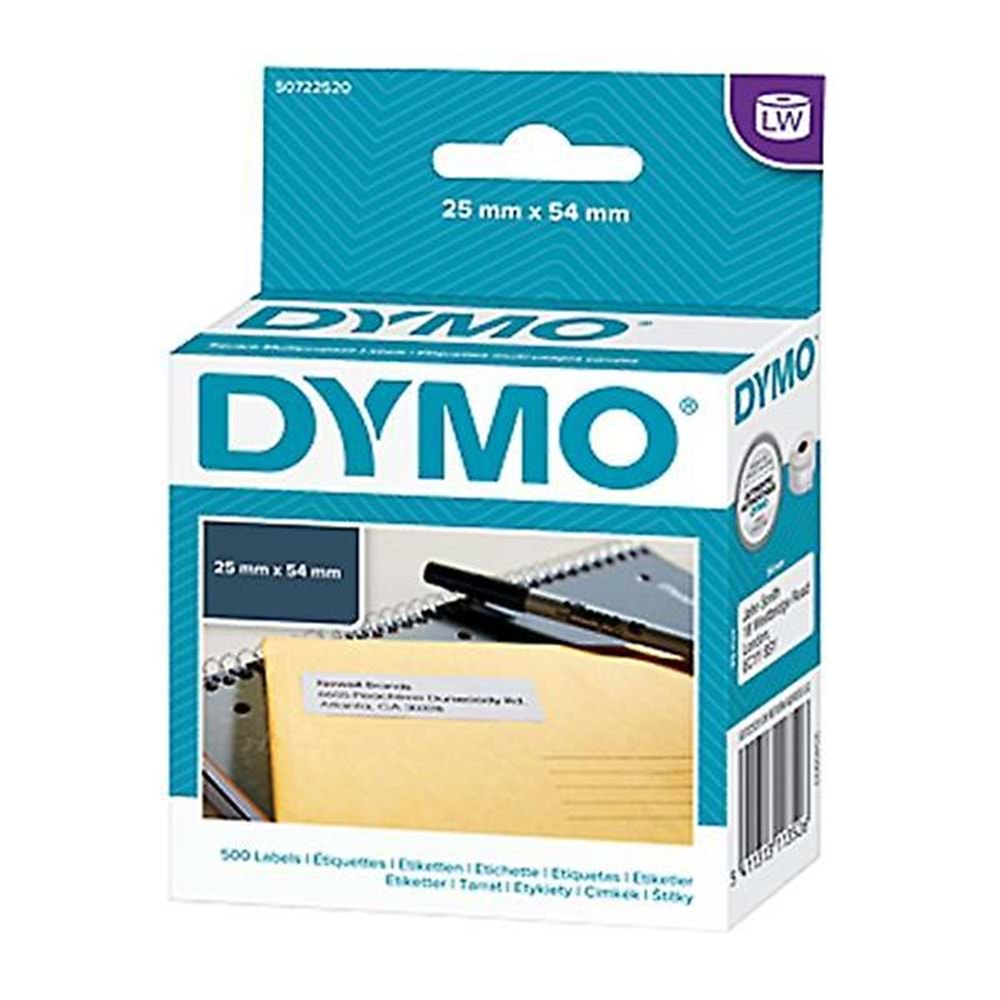 Dymo 25 mm x 54 mm 1 in x 2 1/8 in