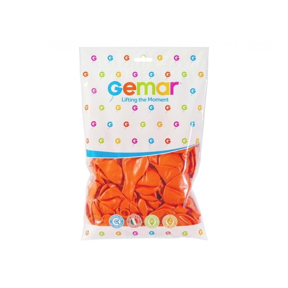 Gemar Pastel Koyu Mavi 100'lü paket 26cm / 10'' - Turuncu #010 - G90