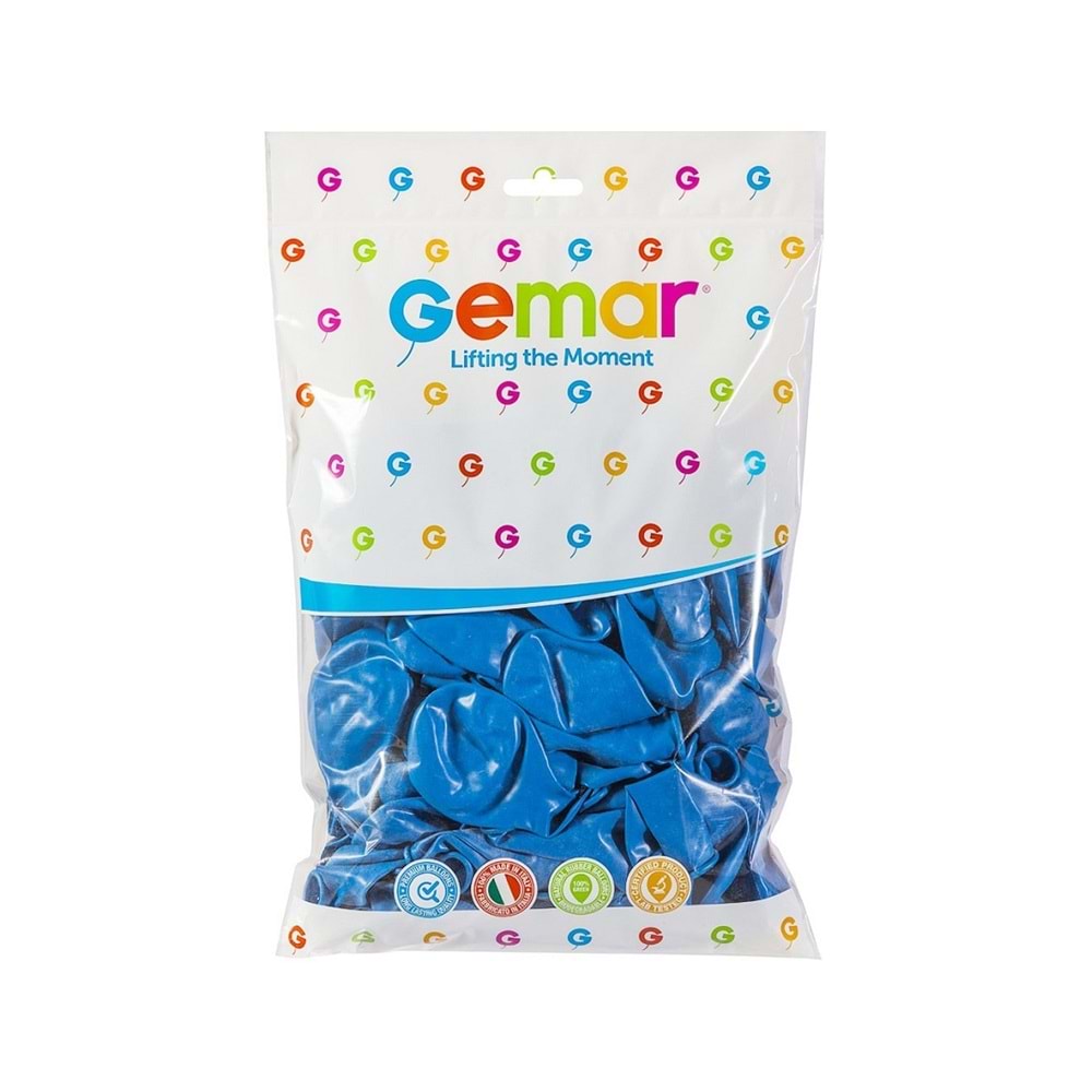 Gemar Pastel Koyu Mavi 100'lü paket 26cm / 10'' - Blue #010 - G90