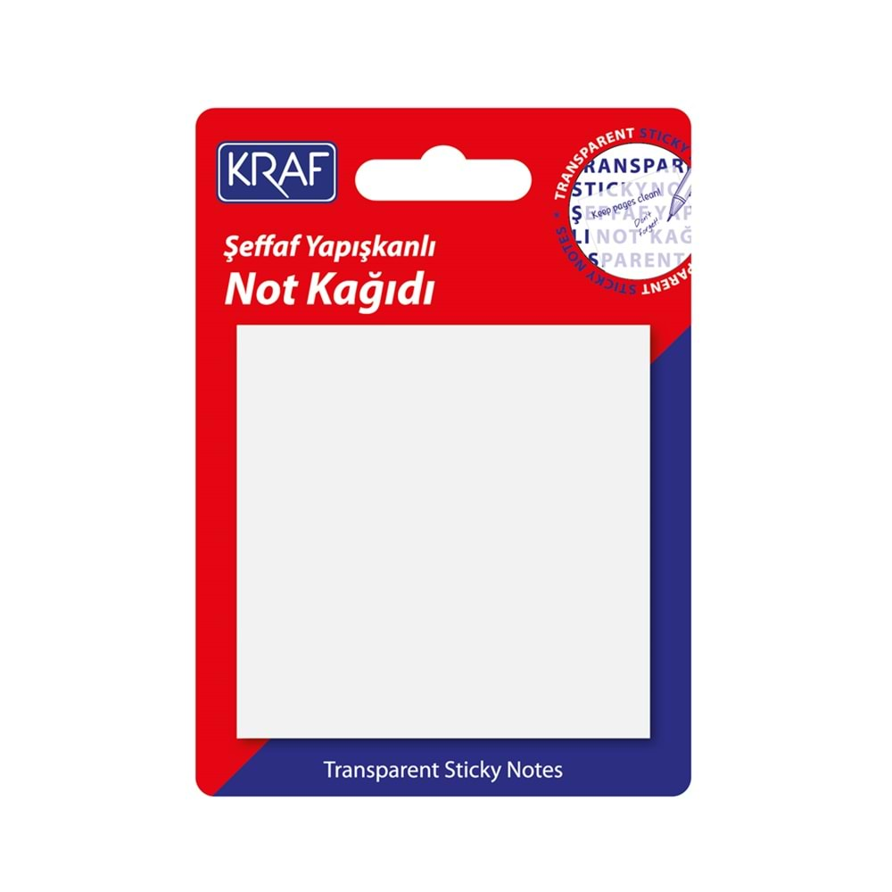 Kraf Yapışkanlı Not Kağıdı 76X76 50 Yp. Şeffaf 7676TR