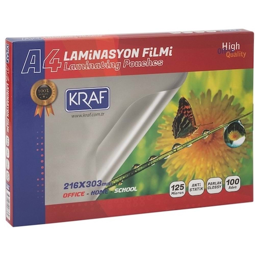 Kraf Laminasyon 125 Mikron A4 100 Lü Paket