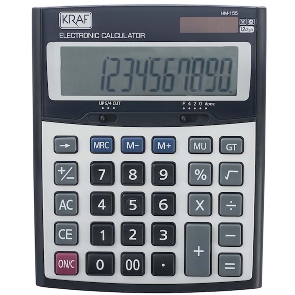 KRAF HESAP MAKİNESİ MASAÜSTÜ 12 HANE HM-155