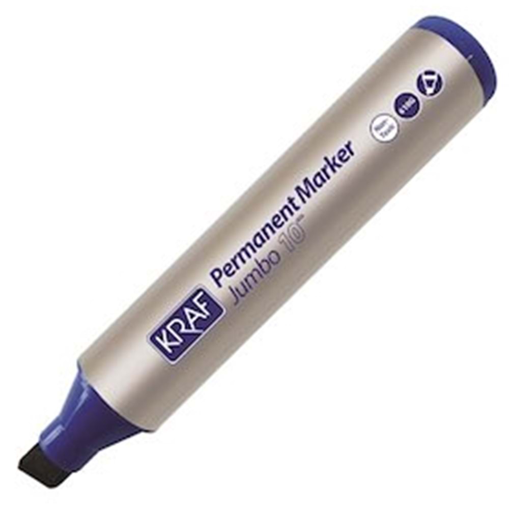 Kraf 610G Jumbo Permanent Kalem 10mm Kesik Uç Mavi