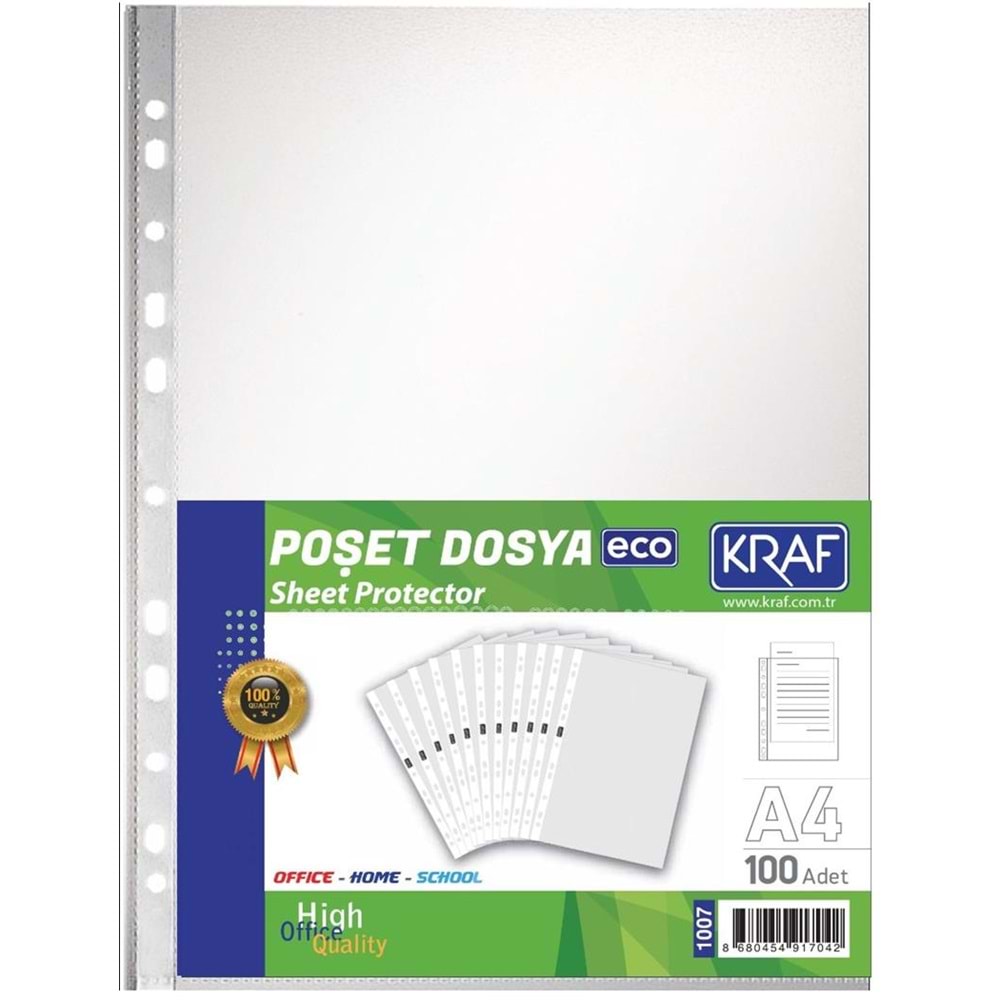 Kraf Poşet Dosya A4 100 Adetlik Eco Paket
