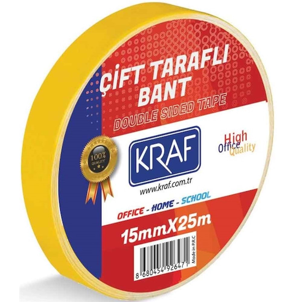 Kraf Çift Taraflı Bant15mm X 25 Metre