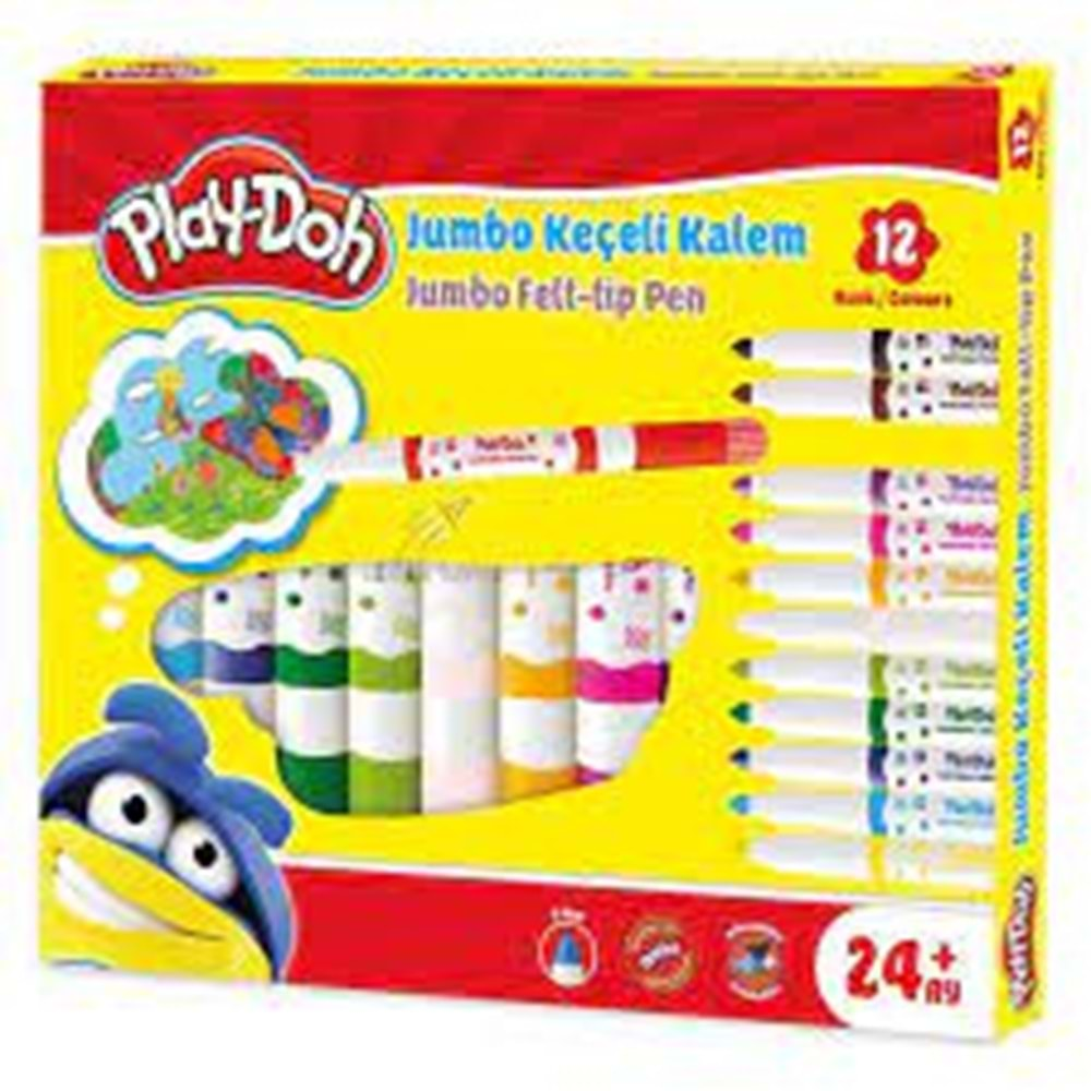 Play Doh Jumbo Keçeli Kalem 6mm 12 Renk