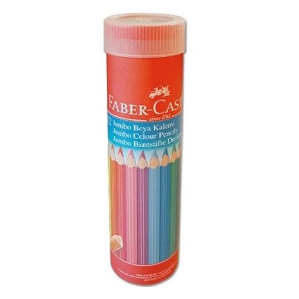 Faber Castell Boya Kalemi 12 Renk Jumbo Tam Boy Tüp Üçgen