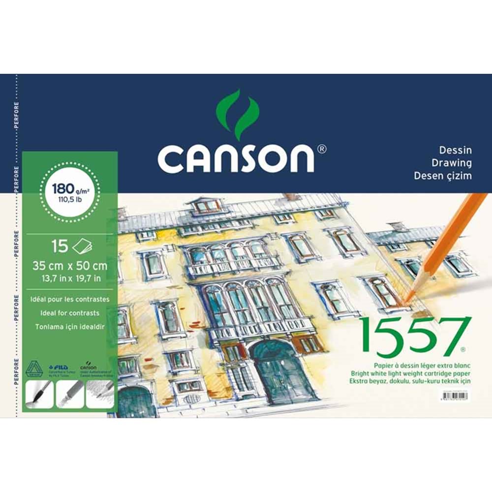 Canson Spiralli Karton Kapak Resim Defteri 35x50 180 Gr 15 Yaprak