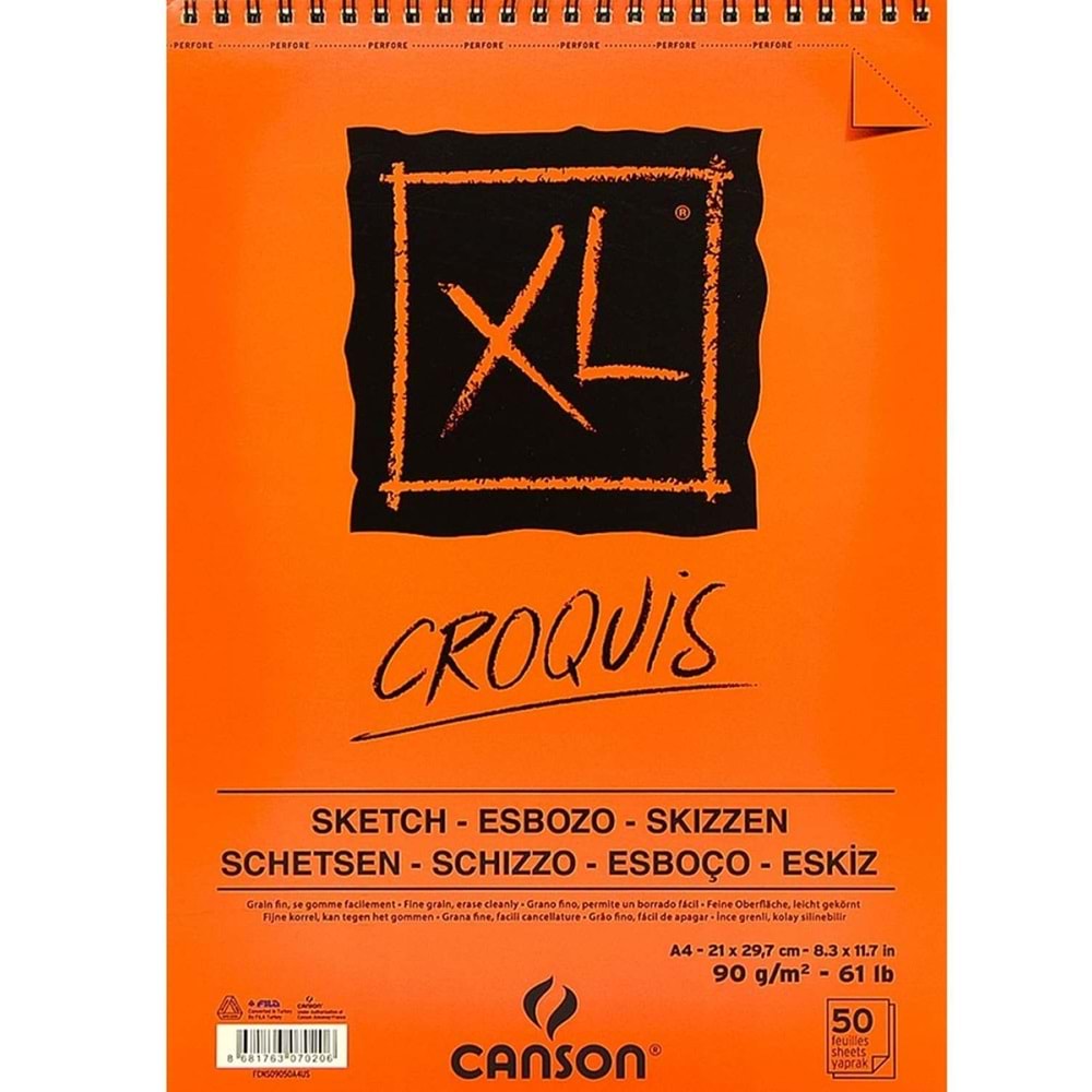 Canson A4 Eskiz Defteri 90 gr 50 Yaprak