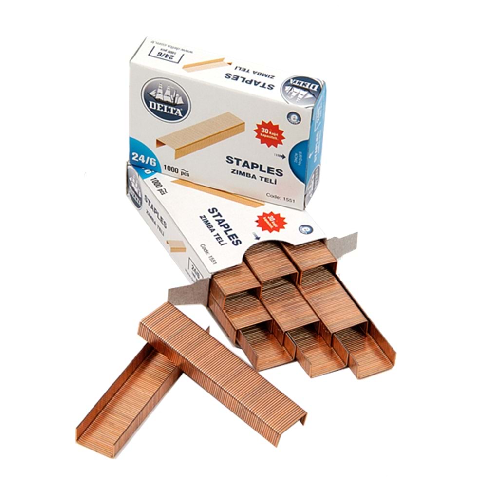Delta Zımba Teli No:24/6 Sarı 1000 Adetli Paket