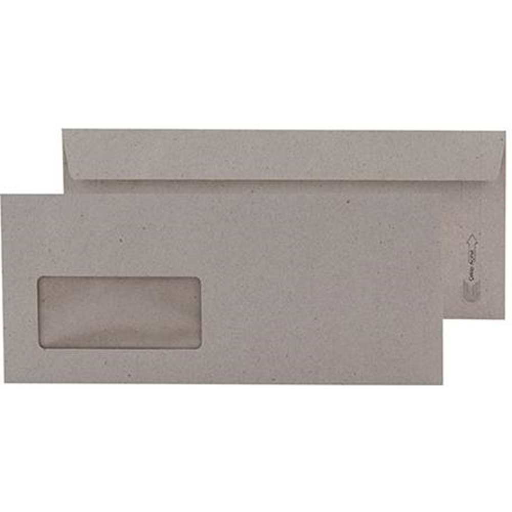 Oyal 90 gr Kraft Diplomat Zarfı Pencereli 10,5X24cm 500 lü Paket