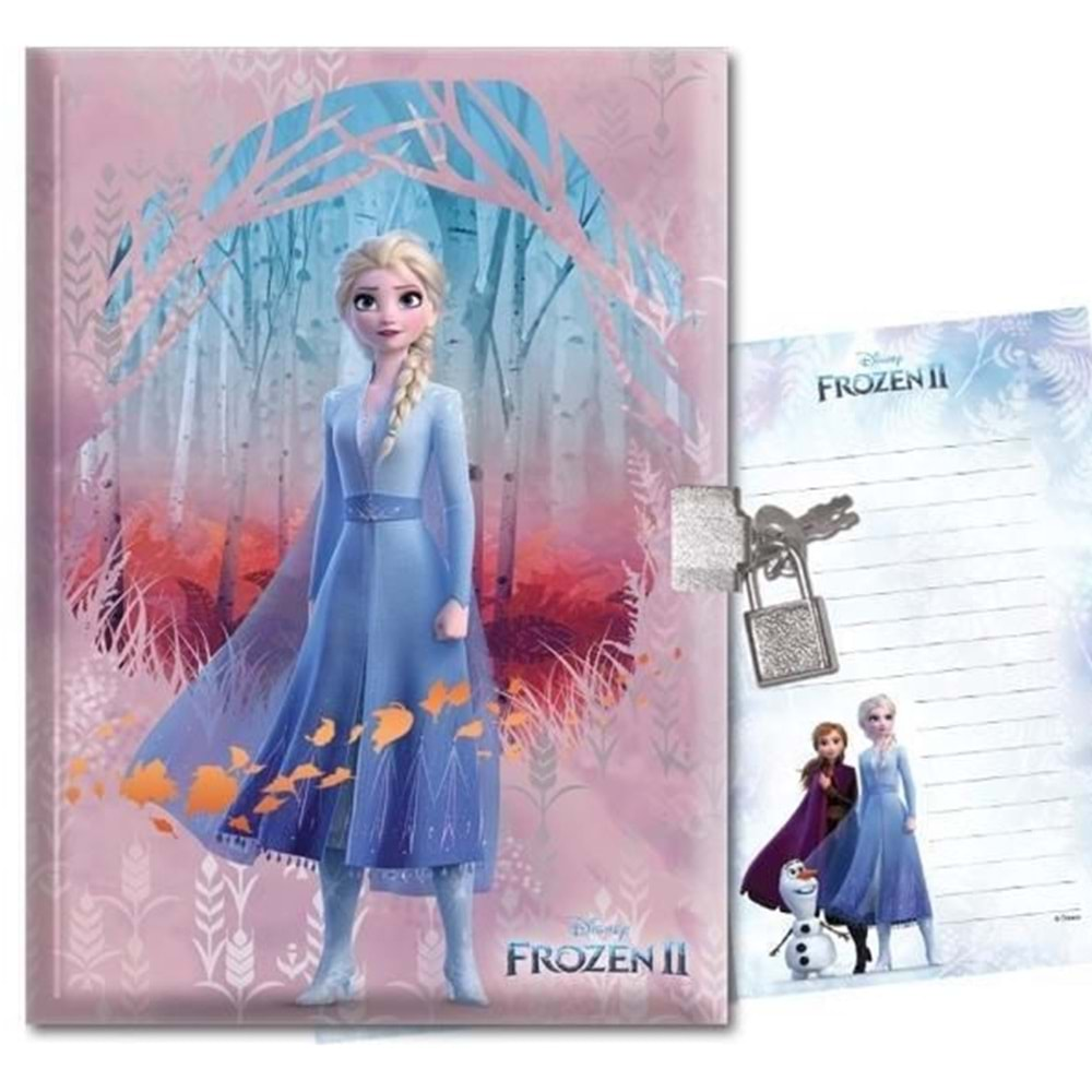 Keskin Kilitli Hatıra Defteri 14x20 Ebat Disney Frozen II