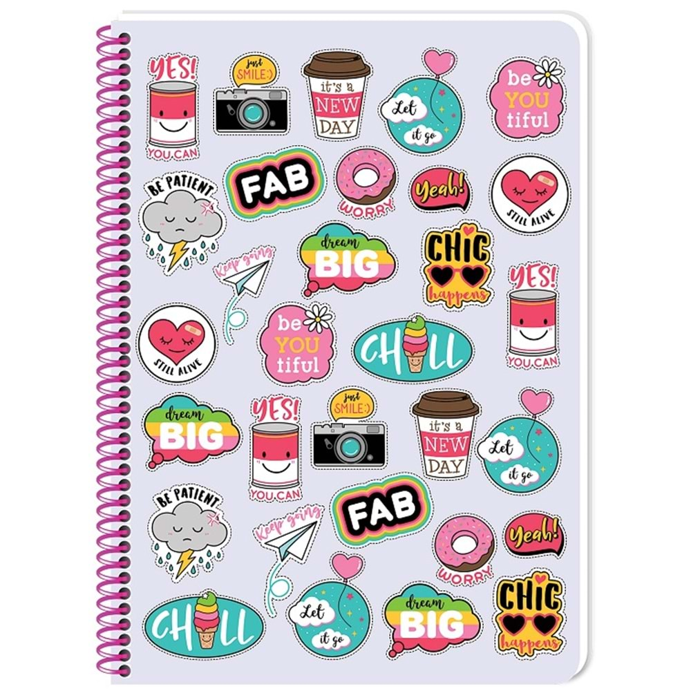 KESKİN DEFTER SWEET FUN A4 SPİRALLİ PP KAPAK 80 YP. ÇİZGİLİ