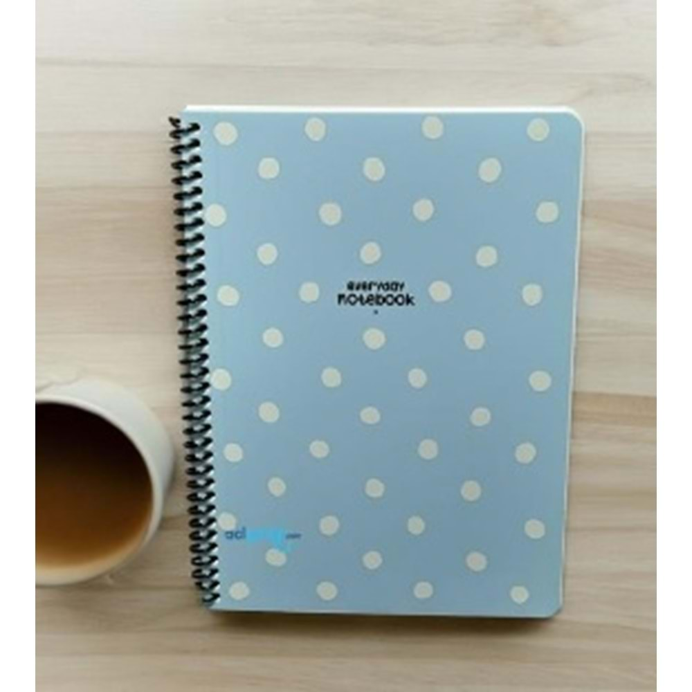 Keskin Spiralli 16,5X22 cm PP Kapak 80 Yaprak Puantiye Defter Çizgili