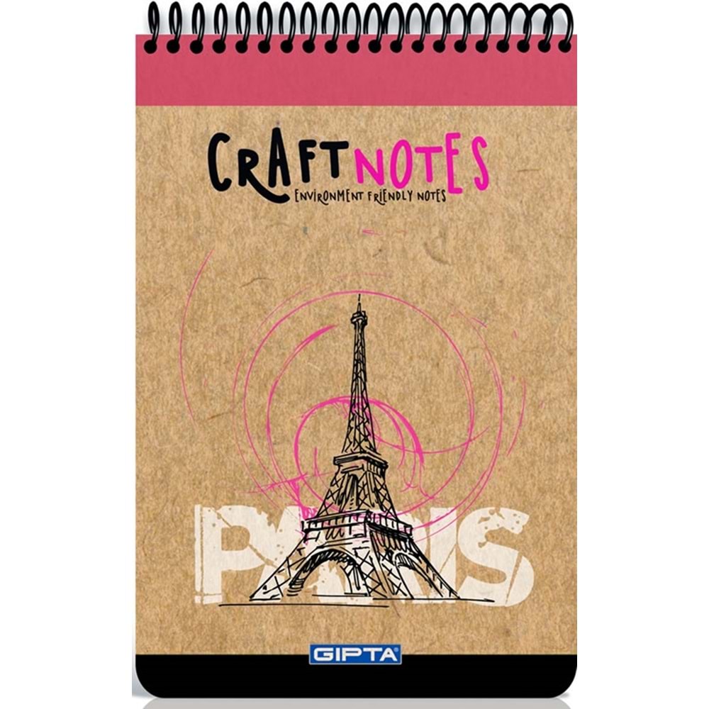Gıpta CraftNote Sert Kapak Spiralli A/5 Kareli Bloknote