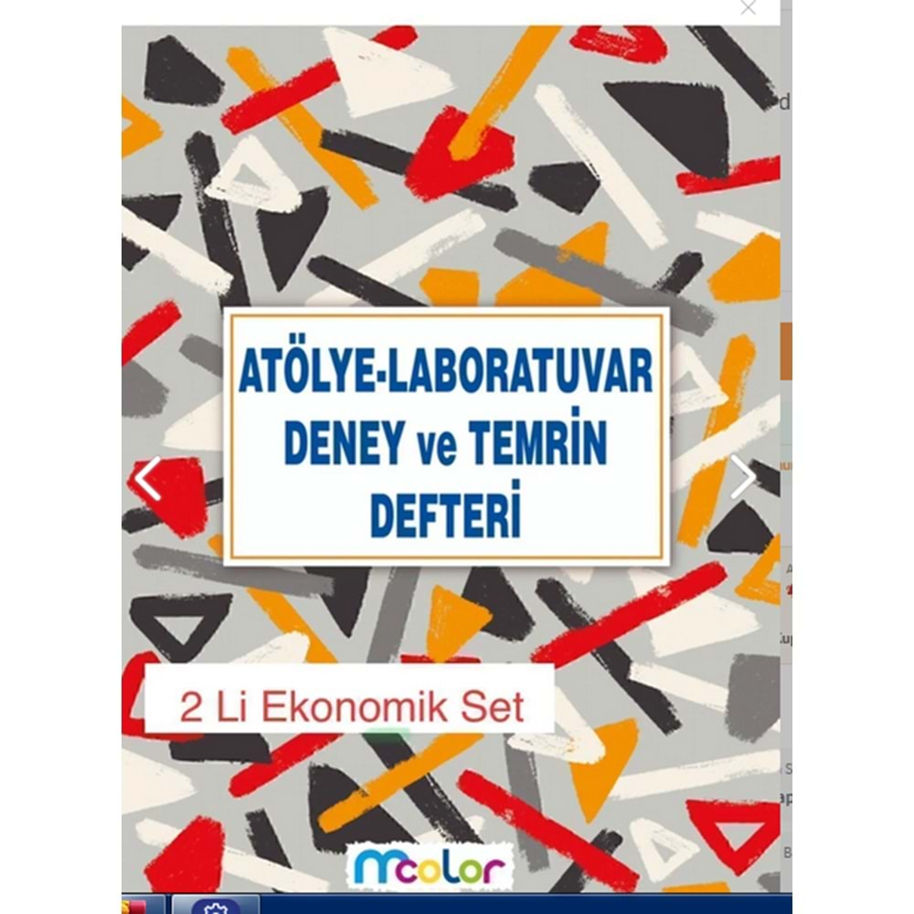 Atölye Laboratuvar deney ve Temrin defteri 40 Yaprak