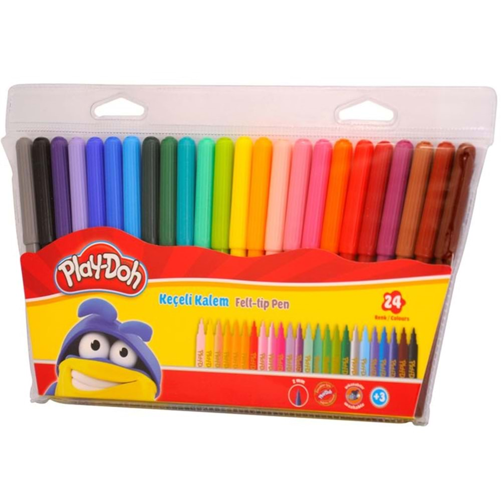 Play-Doh Keçeli Kalem Pvc 2 MM 24 Renk KE006