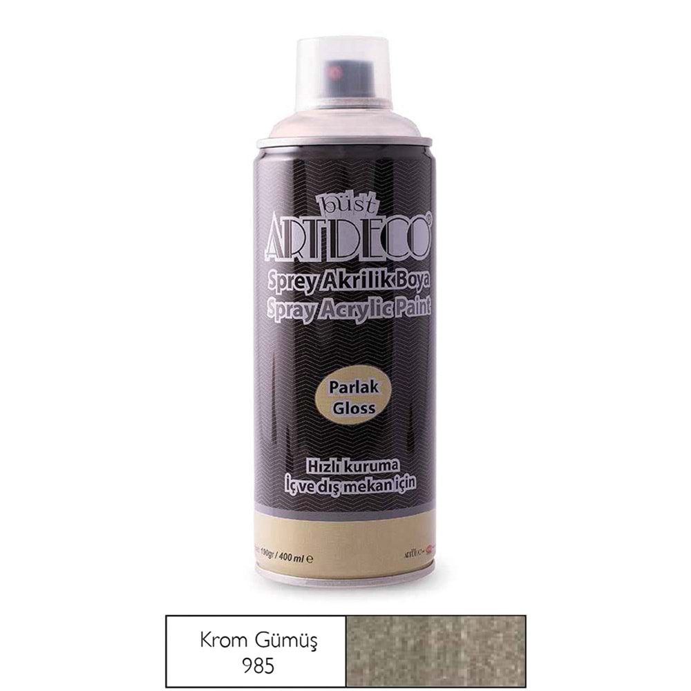 ARTDECO Sprey Boya 400 ML Krom Gümüş Parlak